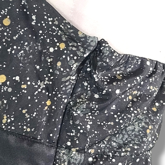 Express Design Studio Women's Black Speckled V-Neck Silk Camisole Top Size Small - Picture 10 of 12